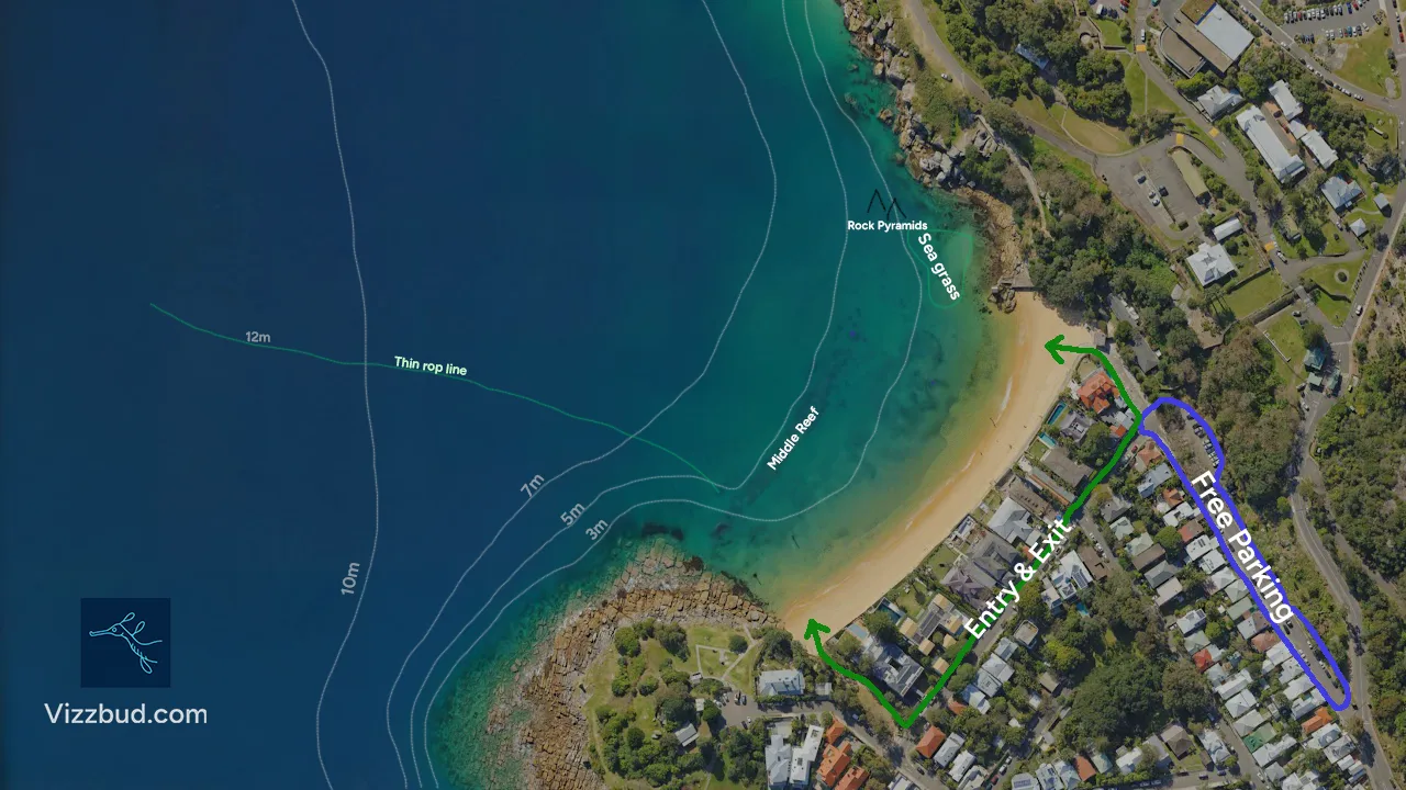 Dive map for Camp Cove